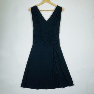CABI Black Sleeveless Ruched Front Pullover Stretch Dress Womens Sz‎ Medium